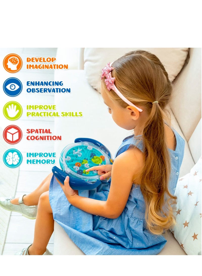 SYOSI Brain Teasers Gravity Ball Game Maze Ball Puzzle Toy Gifts for Kids Teens Adults, Mind Puzzles for Kids 3-8, 3D Maze Puzzle for Kids, Labyrinth Game Marble Maze with Two Steel Marbles - Image 2