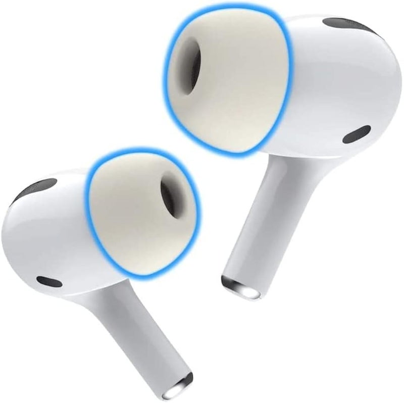 AutoLine Pro Foam Masters Memory Foam Ear Tips for AirPods Pro 1st & 2nd Gen | Comfortable | Secure | Better Noise Cancellation | Version 3.0 Replacement Buds (Small, Med, Large - 3 Pairs, White) - Image 1