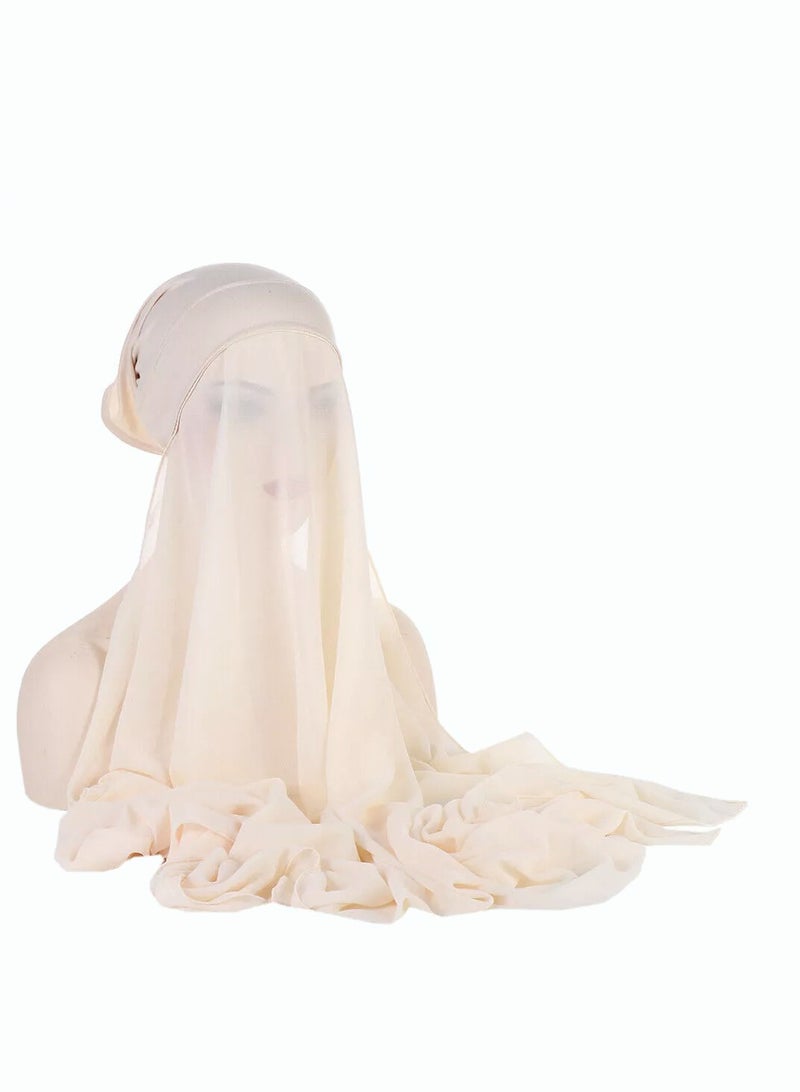 برفكتوري حجاب شيفون فوري للنساء المسلمات تحت غطاء أنبوبي للوشاح، غطاء عمامة للحجاب- - Image 2