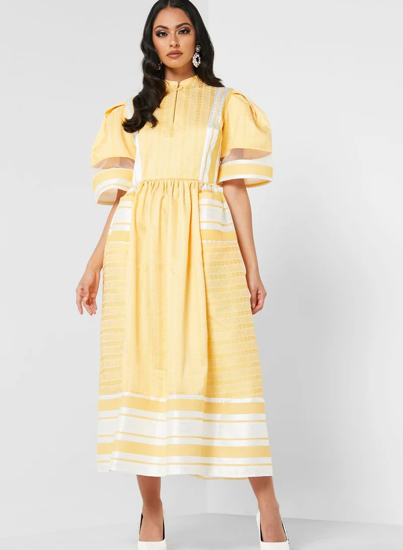 Threadz by Ajooni Mesh Insert Dress