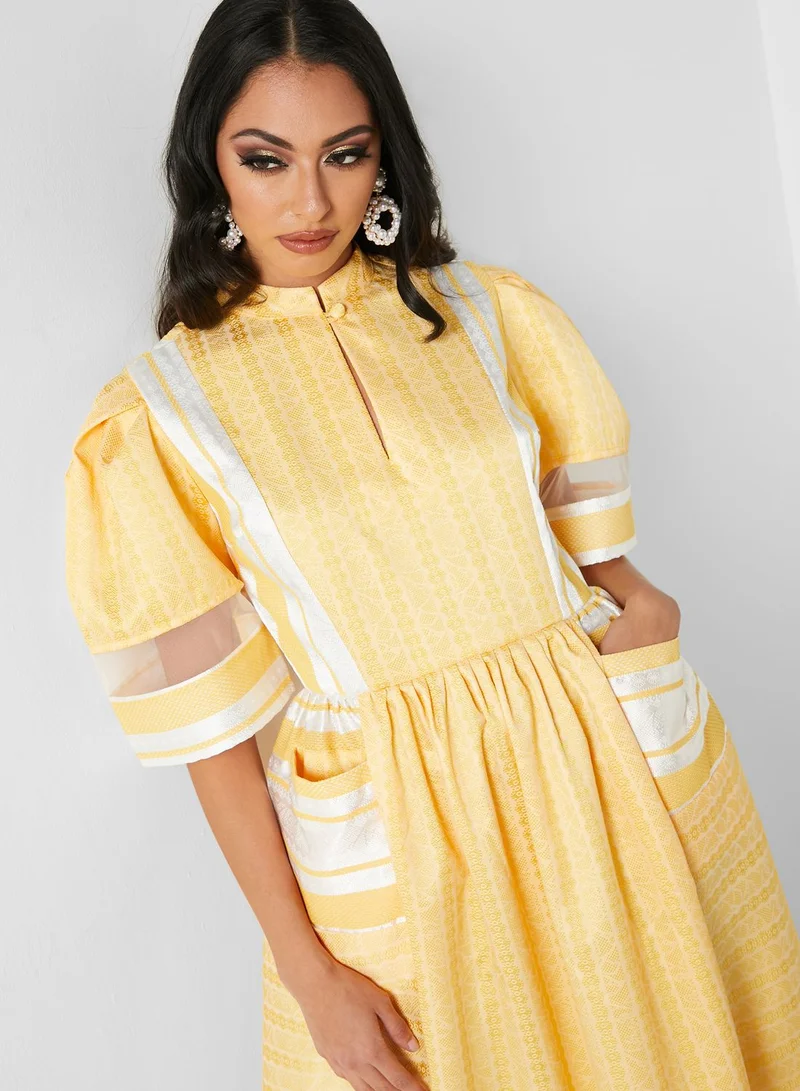 Threadz by Ajooni Mesh Insert Dress