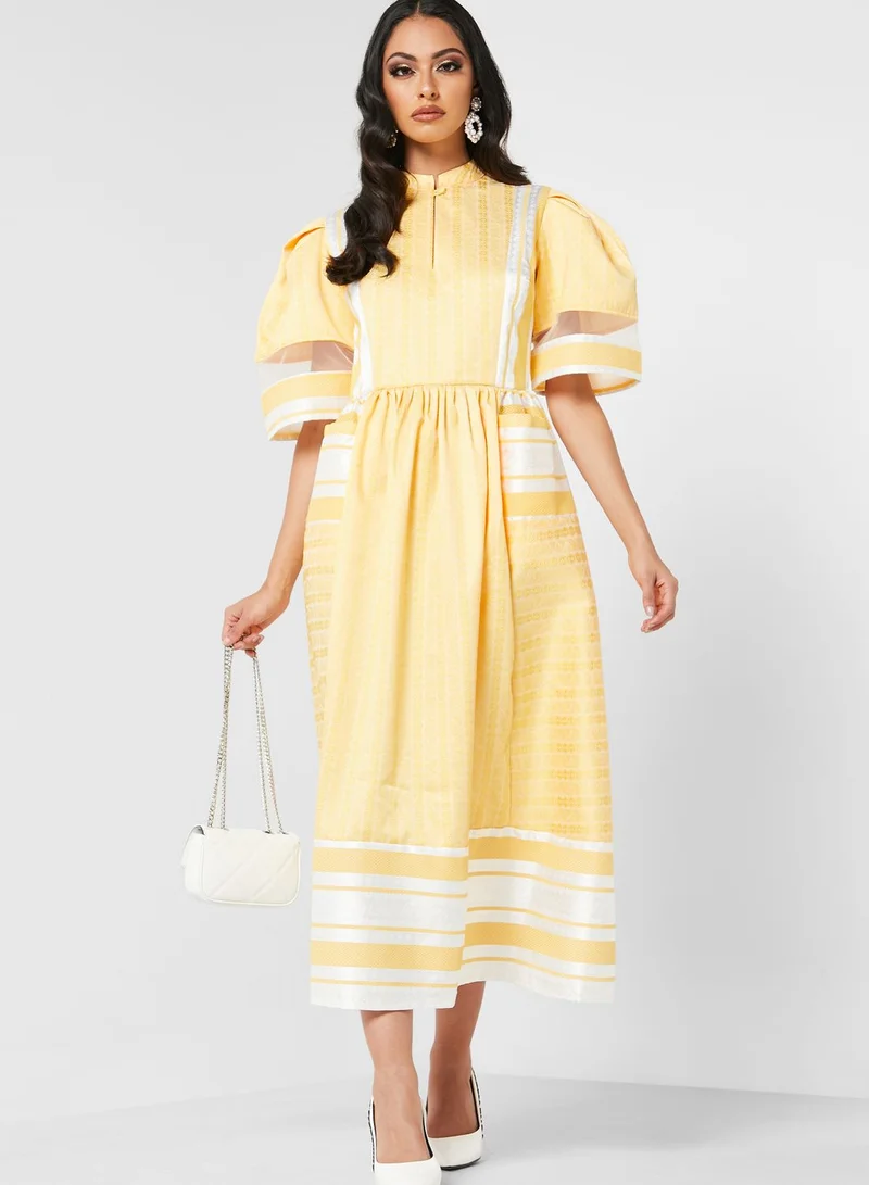 Threadz by Ajooni Mesh Insert Dress