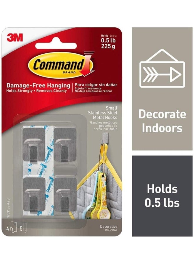 3M 3M Command Decorative Metal Stainless Steel Hook Silver - Image 2