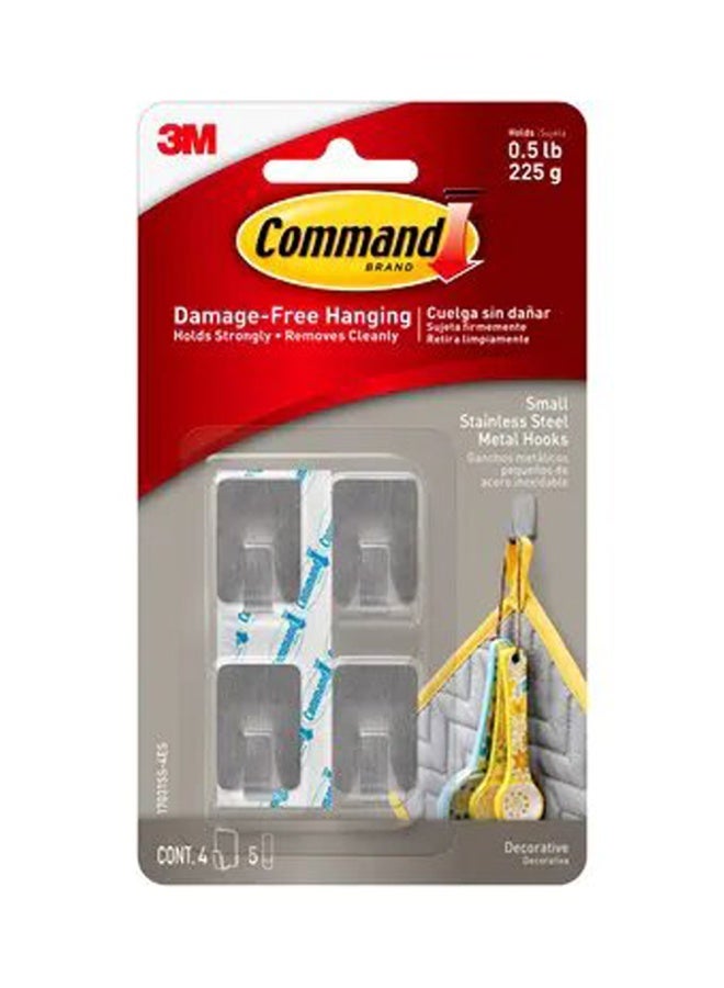 3M 3M Command Decorative Metal Stainless Steel Hook Silver - Image 1