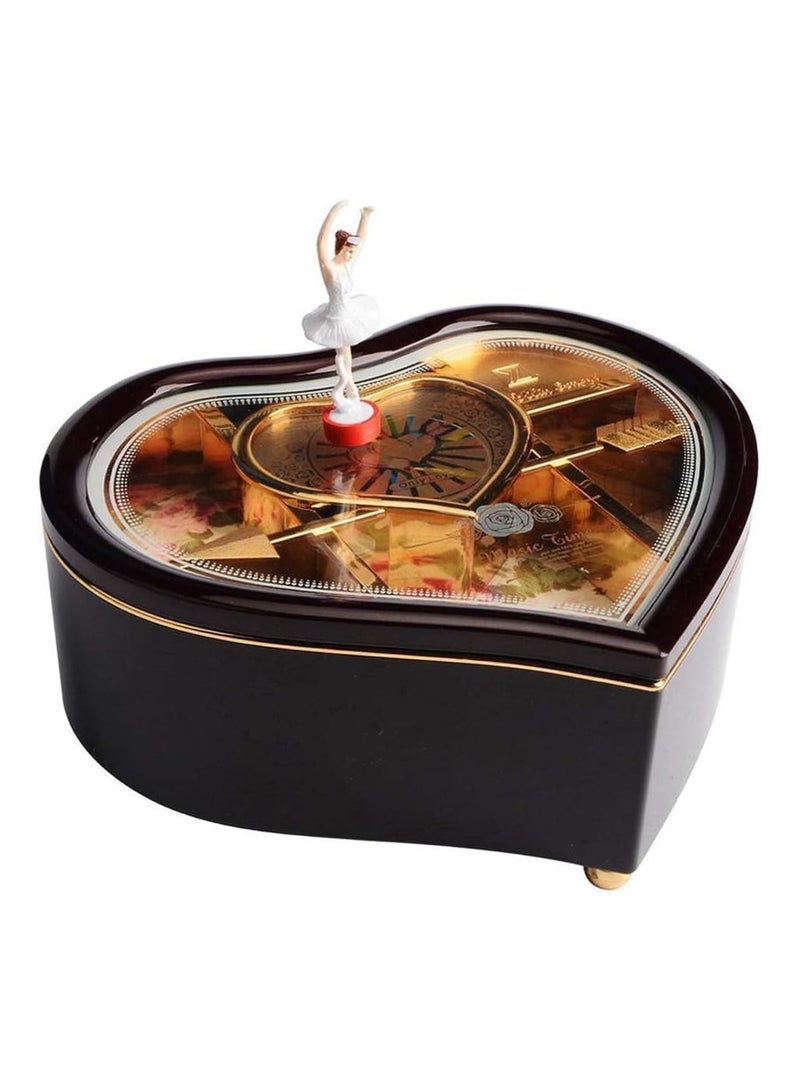 general Music Box with Ballerina Heart Shaped Musical Toys - Music Box Gift for Christmas, Valentine's Day and Birthday (Brown) - Image 1