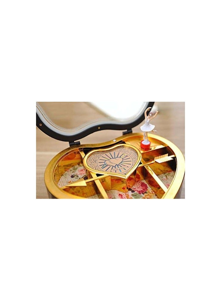general Music Box with Ballerina Heart Shaped Musical Toys - Music Box Gift for Christmas, Valentine's Day and Birthday (Brown) - Image 4
