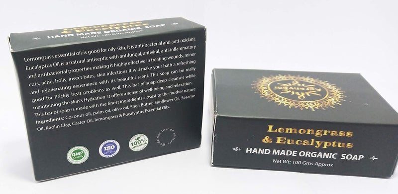 Aaranyam Natural Herbal Organic Pure Lemongrass Eucalyptus Handmade Soap Bar - Image 3