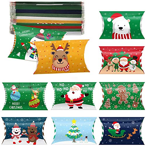 LOKIPA Christmas Pillow Boxes36pcs Small Xmas Gift Pillow Candy Jewellery Box