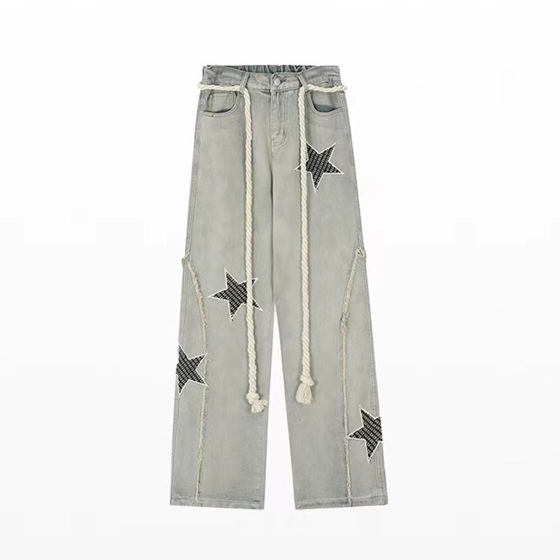 Unisex Classic Denim Jeans Loose Fit Daily Outdoor Wear - Image 1