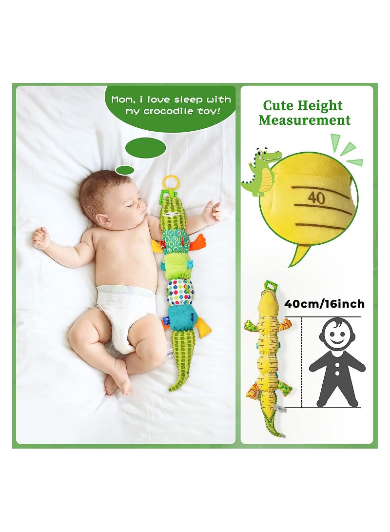 KASTWAVE Baby Musical Plush Animal Toy, Activity Sensory Crinkle Rattles Multiple Textures Infant Musical Toys for Tummy Time 0-3-6-12 Months Boys & Girls-Alligator - Image 3