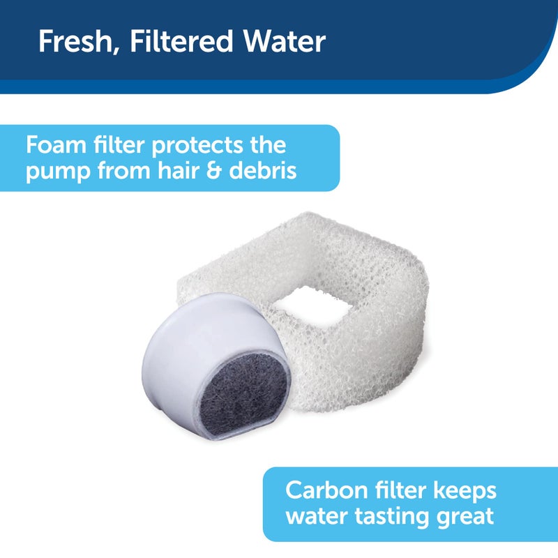 PetSafe Drinkwell Pagoda Fountain - Hygienic Ceramic Continuous Flowing Fountain - Elevated Upper Bowl & Double Free-Falling Stream Design - Minimalist Pet Hydration Station - 70 oz Capacity - Image 4