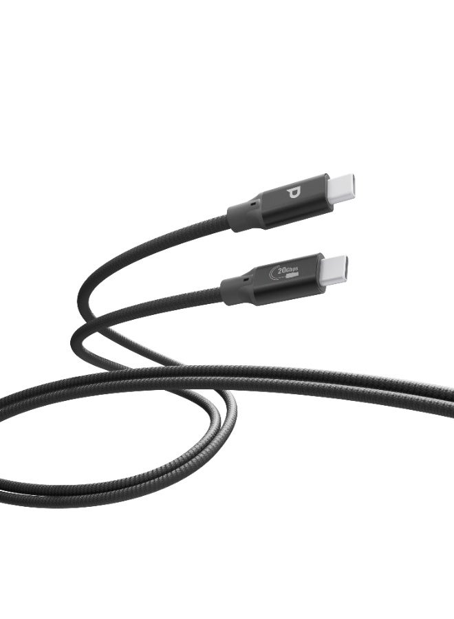 باورولوجي كابل USB C إلى USB C، 240W مضفر ومقاوم للأوساخ، كابل شحن سريع من نوع C، موصل رفيع، للهواتف آيفون 17/16/15، ماك بوك (رمادي، 3 متر). - Image 1