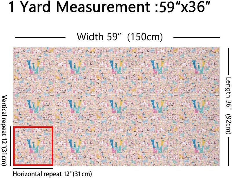 Erosebridal Monogram Unicorn Fabric By The Yard for Chairs, Pink Unicorn Rainbow Floral 3 Yards Upholstery Fabric, Customized Letter W Waterproof Fabrics, Colorful Galaxy Pillows Cushions Decor - Image 2
