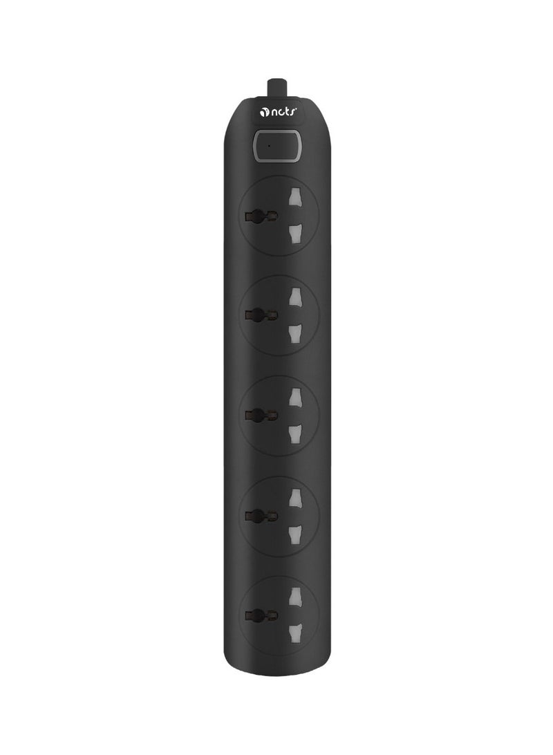 NCTS NCTS 5125A QFLUX SERIES 5WAY Universal extension socket with Cable length: 1.8M, Child resistant safety covers, EU plug top, Surge Protector, Fire retardant casing,1 Year Warranty (EU PLUG) 