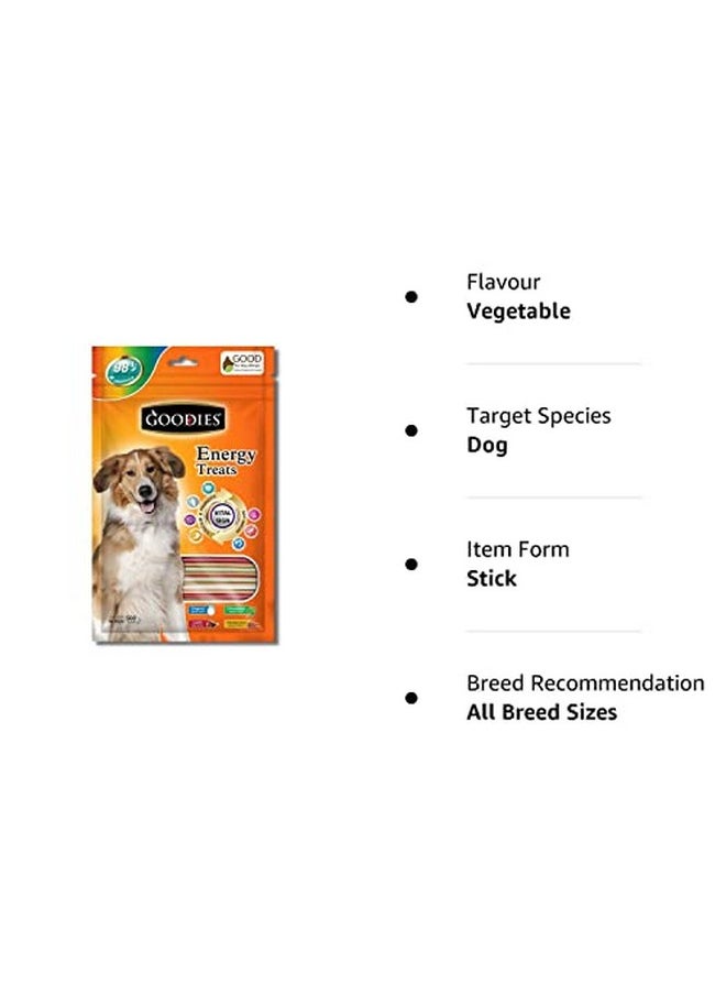 Goodies Ps Trader 500 Gm Assorted Energy Treats Stick Shape Dog Treats For All Life Stages, Vegetable Flavour,Pack Of 1  - Image 4