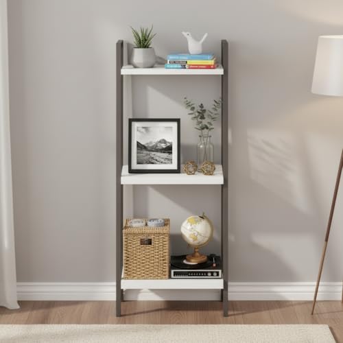 FURNEASER Denn 3-Tier Engineered Wood Multipurpose Bookscase Rack Bookshelf, Storage Cabinet Organizer Stand for Home & Office - DIY Rack (Wenge & White) - Image 2