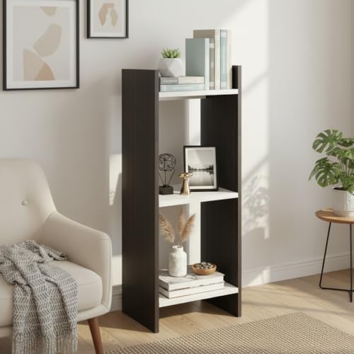 FURNEASER Denn 3-Tier Engineered Wood Multipurpose Bookscase Rack Bookshelf, Storage Cabinet Organizer Stand for Home & Office - DIY Rack (Wenge & White) - Image 1