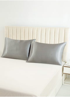 Tersely Satin Pillowcase, 2 Pack 20"x 30" Silk Satin Pillowcases for Hair and Skin Queen Size Pillow Case with Envelope Closure (50x75cm, Silver Gray)  - Image 5
