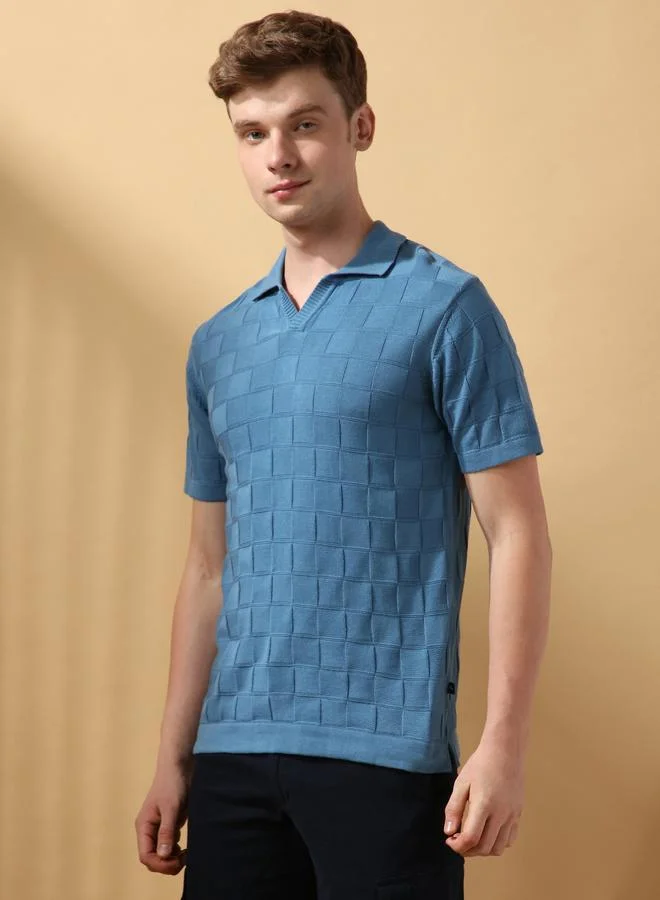 Dennis Lingo Men's Steller 100% Cotton Textured Regular Fit T-Shirt