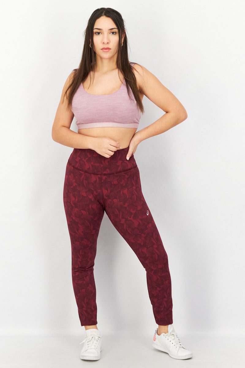 asics Women Sportswear Fit Training Leggings, Maroon - Image 2
