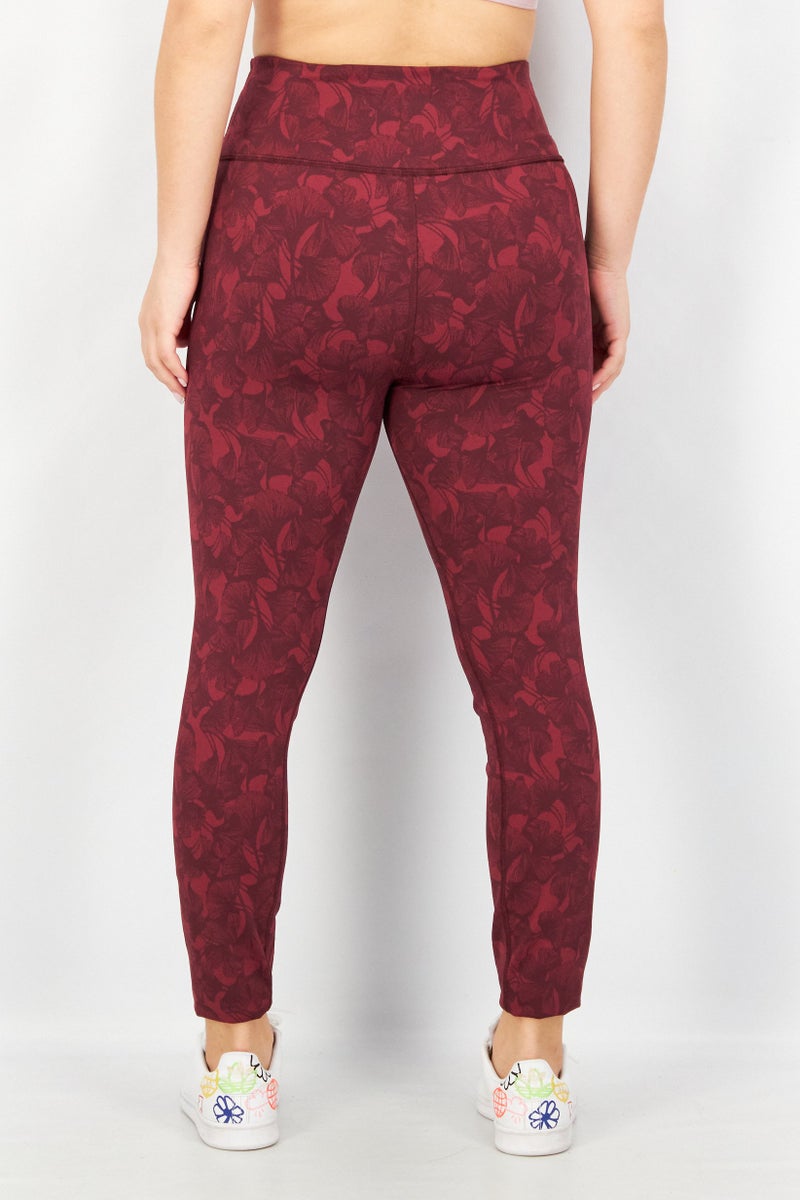 asics Women Sportswear Fit Training Leggings, Maroon - Image 4