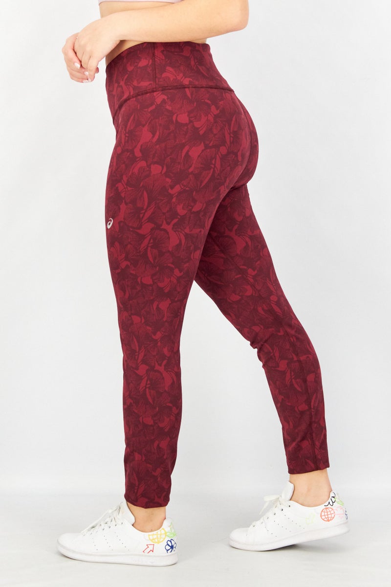 asics Women Sportswear Fit Training Leggings, Maroon - Image 3