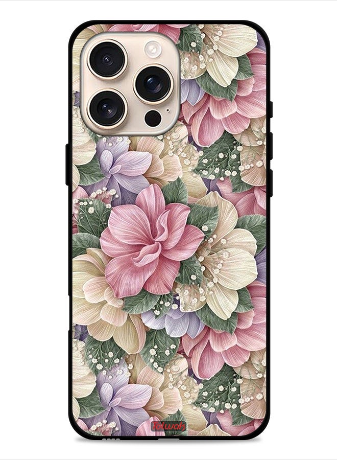 Tolwak Apple iPhone 16 Pro Protective Case Cover Hd Floral - Image 1