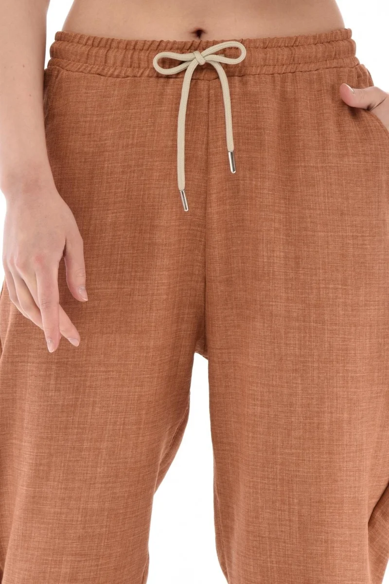 سيدي دينيم Women's Synthetic Linen High Waist Elastic Skinny Leg Mom Pants C611