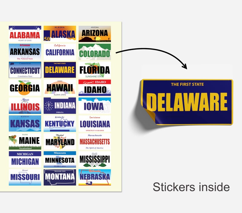 Jazzoo License Plate Game for Kids - 12 Travel Sticker Books - Fun Road Trip Activity for Family Vacations - USA States - Image 4