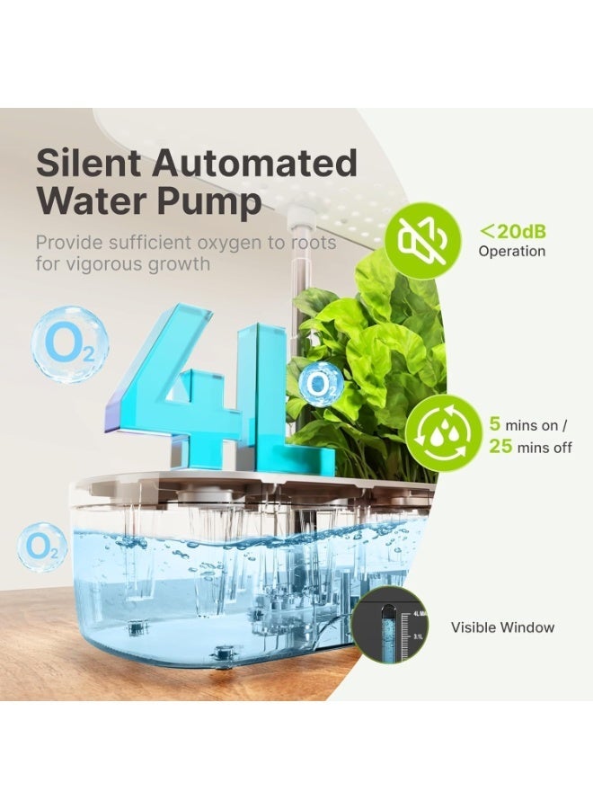 YOUWE7 12 Pods Hydroponics Growing System Kit, Indoor Herb Garden with LED Full-Spectrum Grow Iight, Adjustable Height, Quiet Smart Pump, Built-in Timer Function, Kitchen Christmas Gifts - Image 5