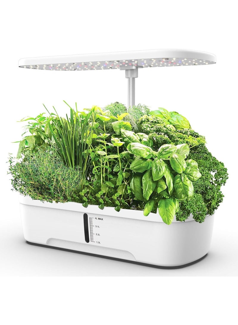 YOUWE7 12 Pods Hydroponics Growing System Kit, Indoor Herb Garden with LED Full-Spectrum Grow Iight, Adjustable Height, Quiet Smart Pump, Built-in Timer Function, Kitchen Christmas Gifts - Image 1