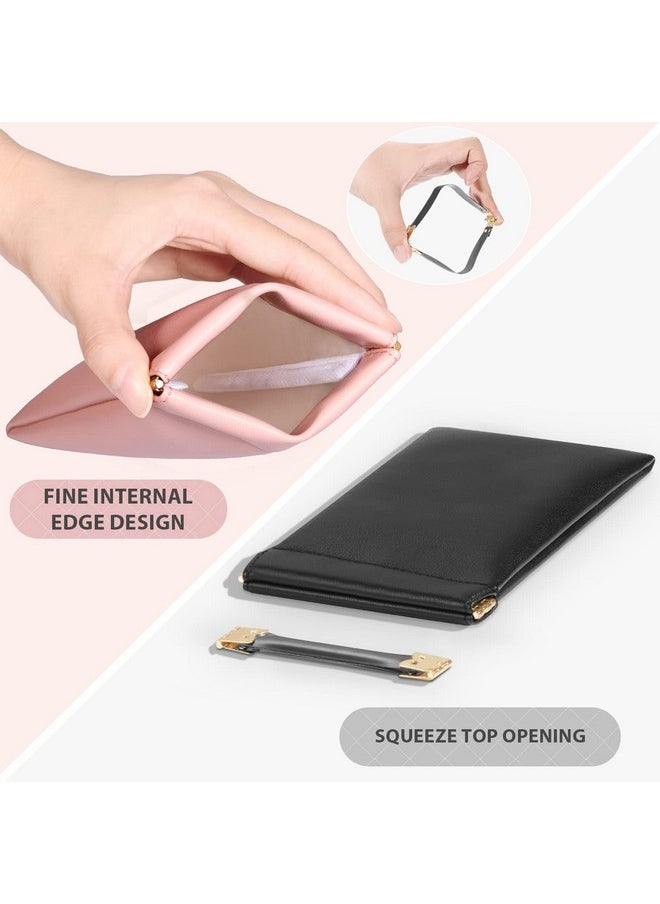 CHICECO - Squeeze Top Sunglass Caseportable Eyeglass Pouch With Adjustable Lanyard Soft Leather Glasses Case 2 Pack - Image 1