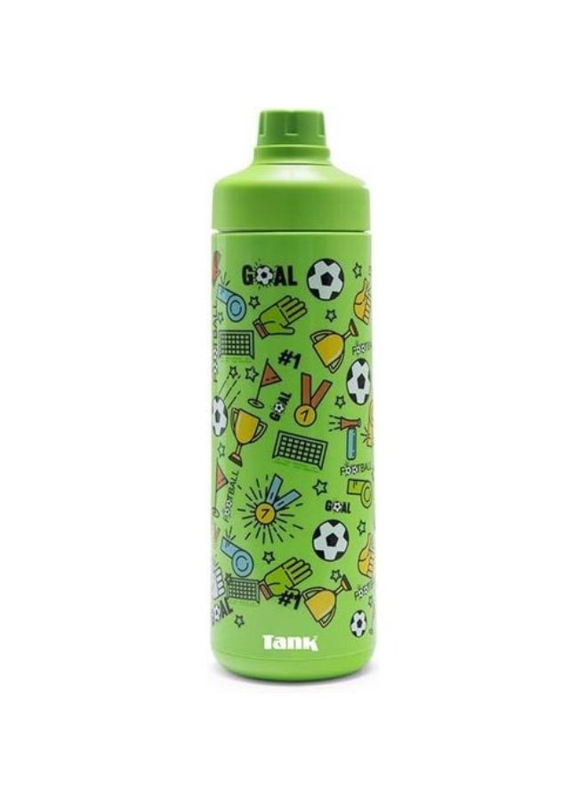 TANK SuperCool Mini, 650ml, Printed Insulated Plastic Bottle, BPA Free, Leakproof - Football Design - Image 2