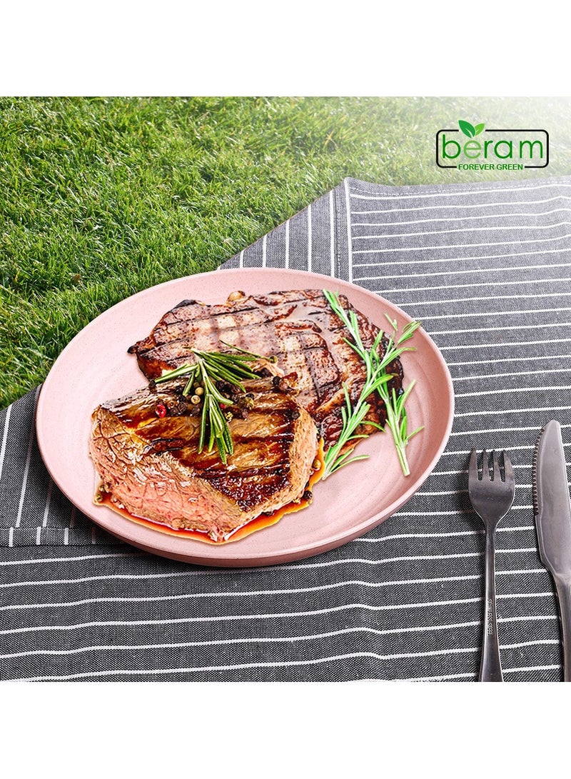 Beram Wheat Straw Plate Set of 4, 20cm, Eco-Friendly, Unbreakable, Lightweight Plates for Serving, Colorful Dinnerware, Microwave & Dishwasher Safe, Versatile, Durable Kitchen Crockery - Image 5