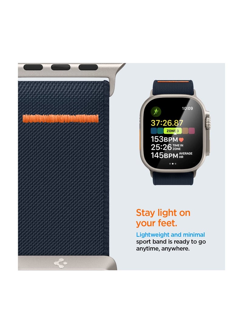 Generic - Durable Nylon Watch Strap Compatible with Apple Watch Ultra 49mm and Series 3 2 1 8 7 SE2 6 SE 5 4 in Black Color - Image 1