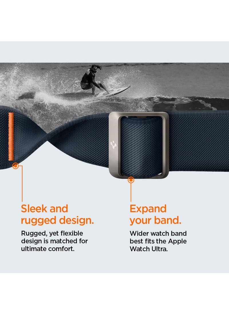 Generic - Durable Nylon Watch Strap Compatible with Apple Watch Ultra 49mm and Series 3 2 1 8 7 SE2 6 SE 5 4 in Black Color - Image 1