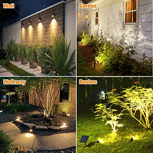 APONUO Metal Outdoor Solar Landscape Lights, Waterproof Spotlight 6-in-1 for Yard Landscape Lighting, Auto On/Off for Pathway, Driveway, Patio (Warm White) - Image 3