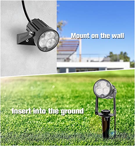 APONUO Metal Outdoor Solar Landscape Lights, Waterproof Spotlight 6-in-1 for Yard Landscape Lighting, Auto On/Off for Pathway, Driveway, Patio (Warm White) - Image 5