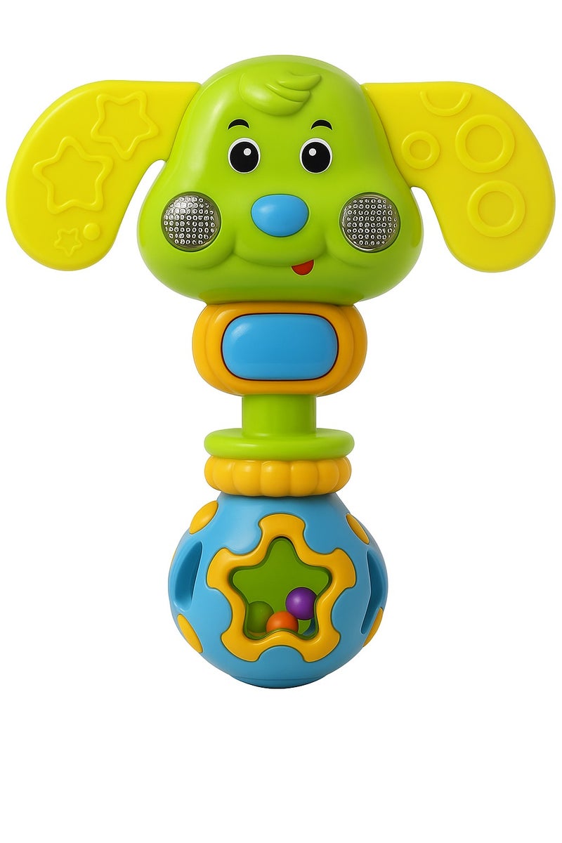 Rabbit Light & Sound Rattle & Teether Toy – Green Color, for Infants 6 Months+ 