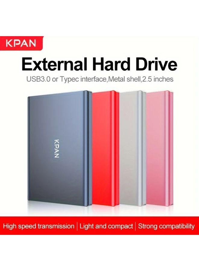 1TB Pink 2.5 Inch Portable External Hard Drive High Speed USB 3.0 Metal Shell Mechanical HDD Storage Expansion For PS4 PC Mac TV Laptop - Image 1
