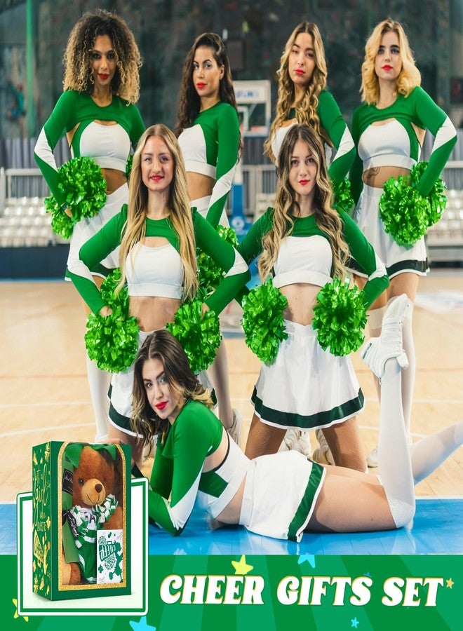 Arrowbash Cheerleading Gift Set Including Cute Cheerleader Bear, Artificial Flower, Card and Box for Cheerleading Lovers Cheer Team Christmas Party Favors Gifts(Green) - Image 3