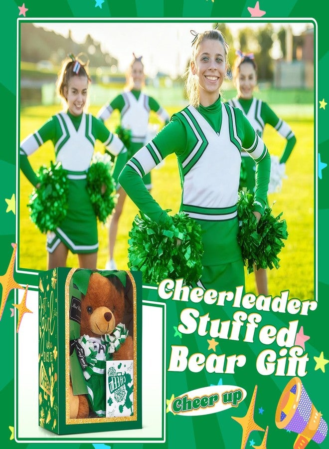 Arrowbash Cheerleading Gift Set Including Cute Cheerleader Bear, Artificial Flower, Card and Box for Cheerleading Lovers Cheer Team Christmas Party Favors Gifts(Green) - Image 4