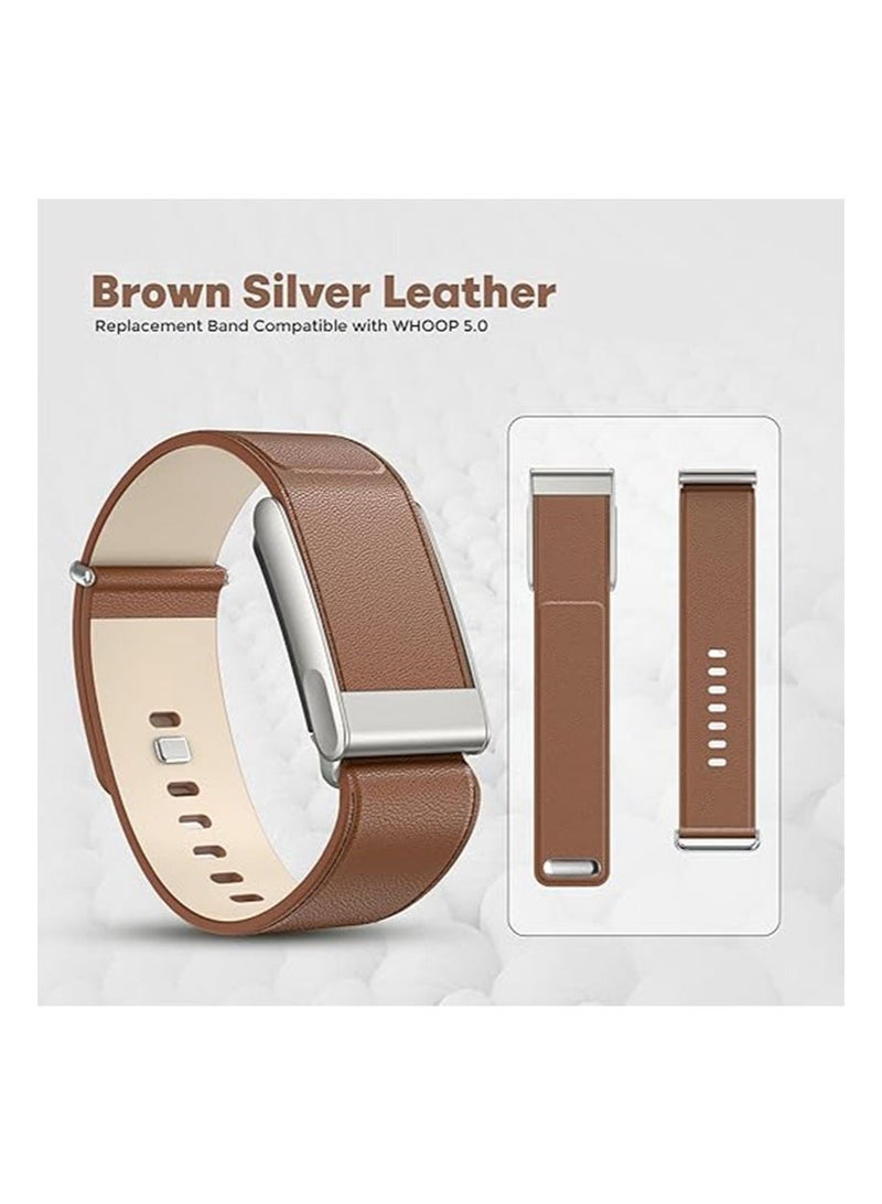 Aikanbo Leather Band Compatible with WHOOP 5.0/MG Band Strap Men Women, Genuine Leather Rugged Durable Replacement Wristbands Straps for Whoop 5.0 Bands | Not for Whoop Gen 4 - Image 3