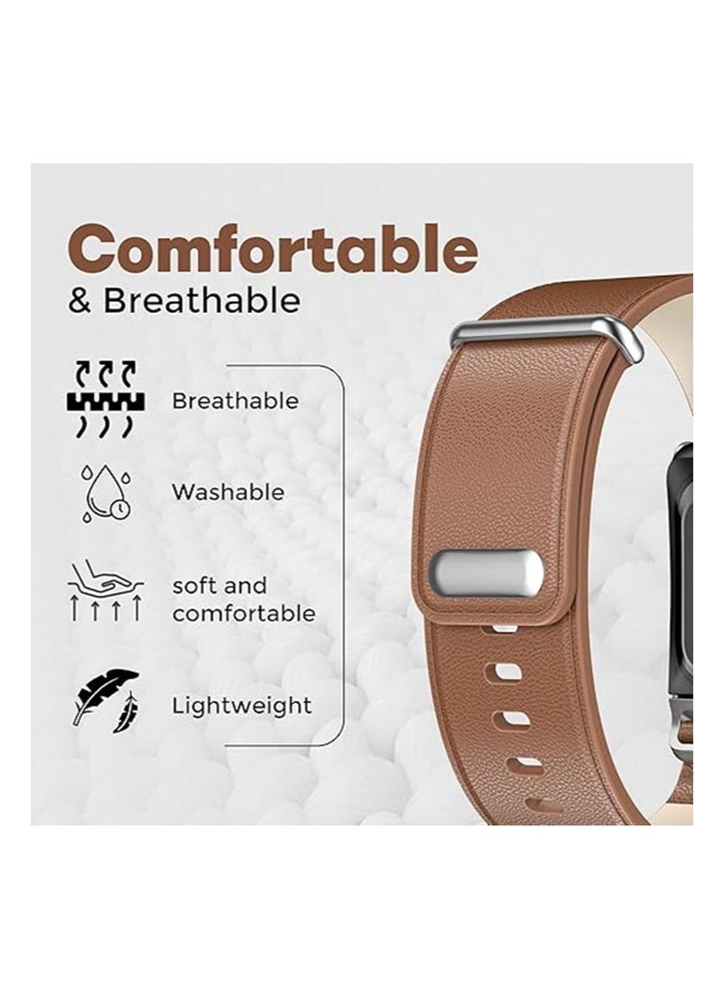 Aikanbo Leather Band Compatible with WHOOP 5.0/MG Band Strap Men Women, Genuine Leather Rugged Durable Replacement Wristbands Straps for Whoop 5.0 Bands | Not for Whoop Gen 4 - Image 2