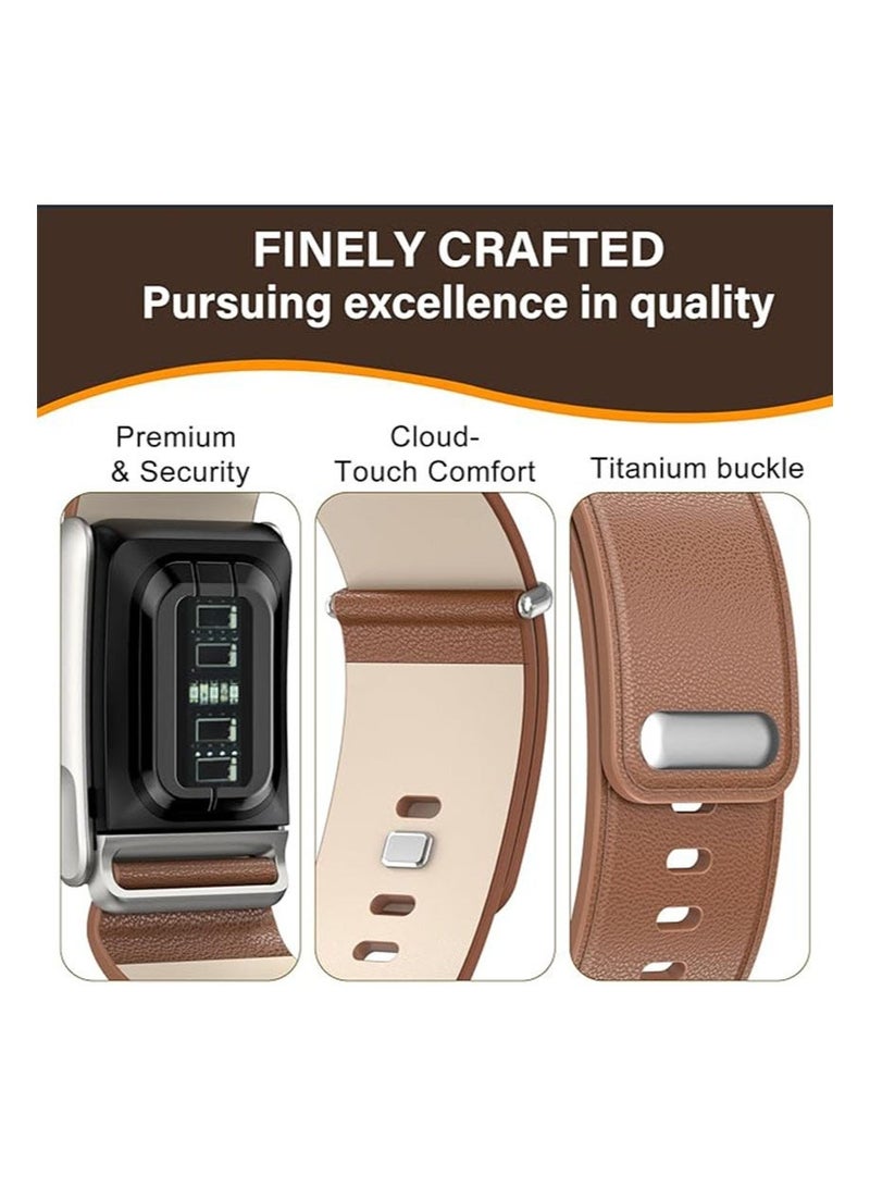 Aikanbo Leather Band Compatible with WHOOP 5.0/MG Band Strap Men Women, Genuine Leather Rugged Durable Replacement Wristbands Straps for Whoop 5.0 Bands | Not for Whoop Gen 4 - Image 4