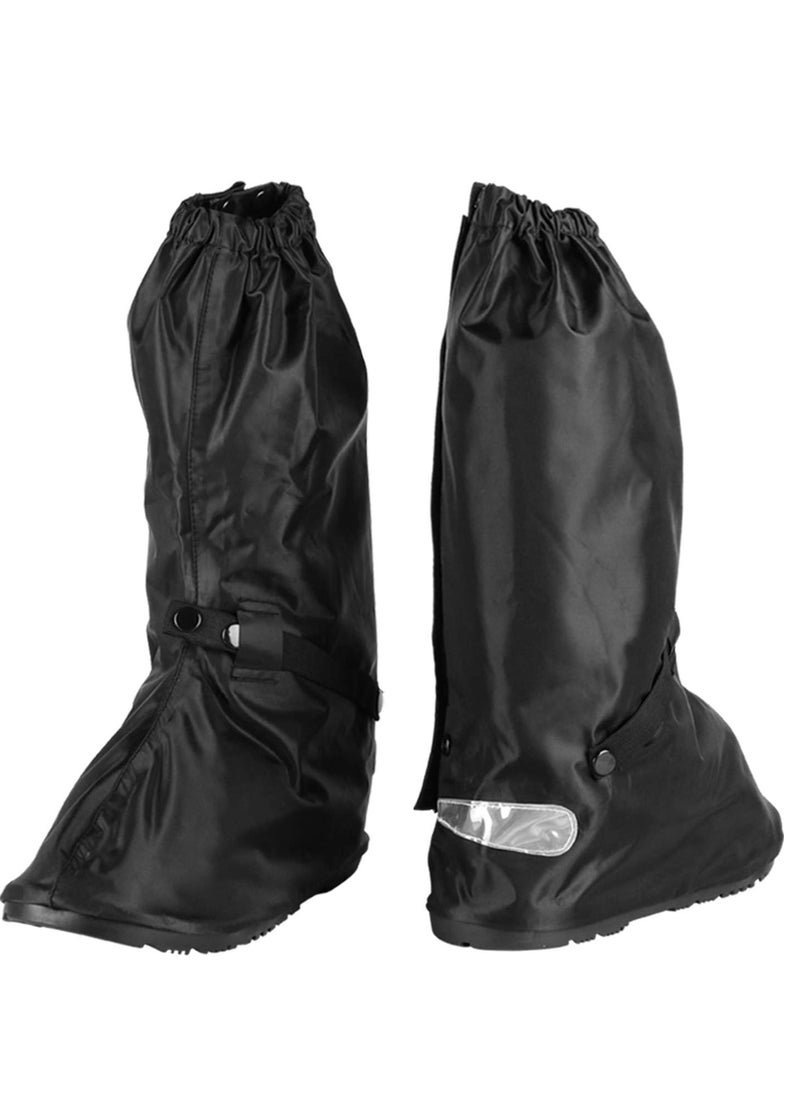 SYOSI Reusable Boot Shoe Covers with Reflective Heels Zipper Elastic Bands Water Resistant Protective Non Slip Overshoes Cover for Rainy Days Outdoor Hiking Camping Fishing Cycling for Men Women  - Image 1