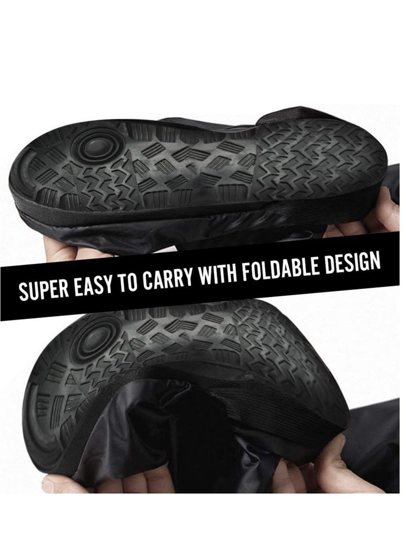 SYOSI Reusable Boot Shoe Covers with Reflective Heels Zipper Elastic Bands Water Resistant Protective Non Slip Overshoes Cover for Rainy Days Outdoor Hiking Camping Fishing Cycling for Men Women  - Image 5