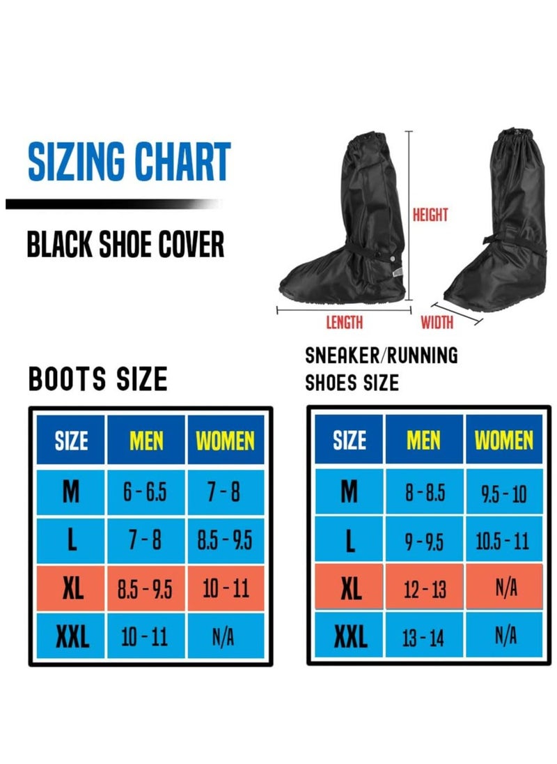 SYOSI Reusable Boot Shoe Covers with Reflective Heels Zipper Elastic Bands Water Resistant Protective Non Slip Overshoes Cover for Rainy Days Outdoor Hiking Camping Fishing Cycling for Men Women  - Image 2