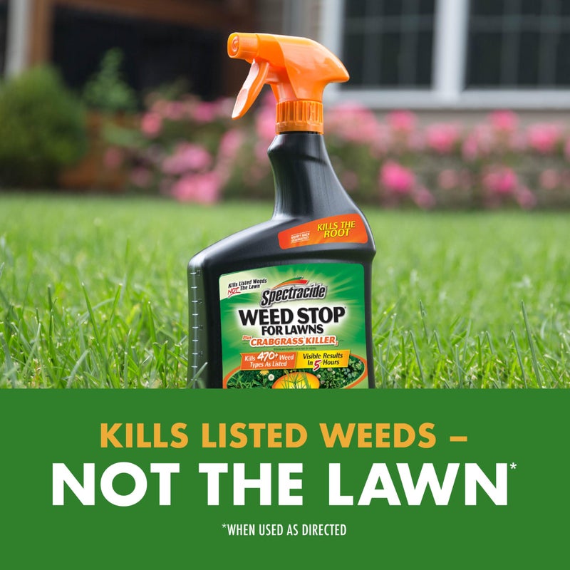 Spectracide Weed Stop For Lawns Plus Crabgrass Killer, Ready to Use, Kills Weeds, Not The Lawn, 32 fl Ounce - Image 4