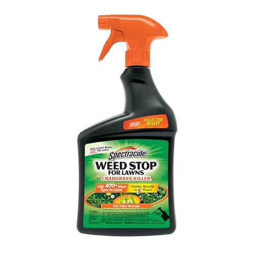 Spectracide Weed Stop For Lawns Plus Crabgrass Killer, Ready-To-Use Spray Kills More Than 470 Types Of Weeds As Listed Including Dandelion, Chickweed, Clover, Crabgrass And Yellow Nutsedge, 32 Ounces - Image 1